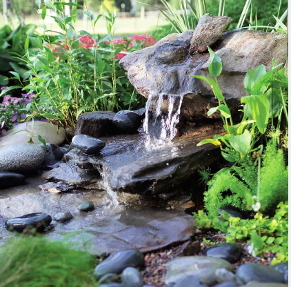 water features with stones: tranquil oasis