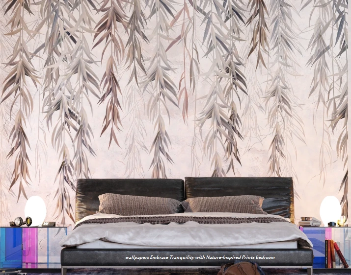 wallpapers Embrace Tranquility with Nature-Inspired Prints bedroom