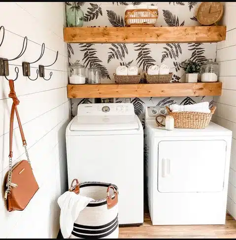 Peel and Stick Wallpaper For an Instant Uplift laundry room