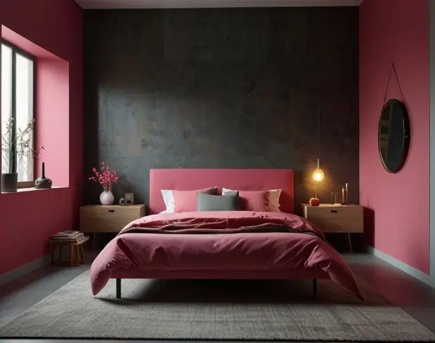 Bold Pink Accent Walls