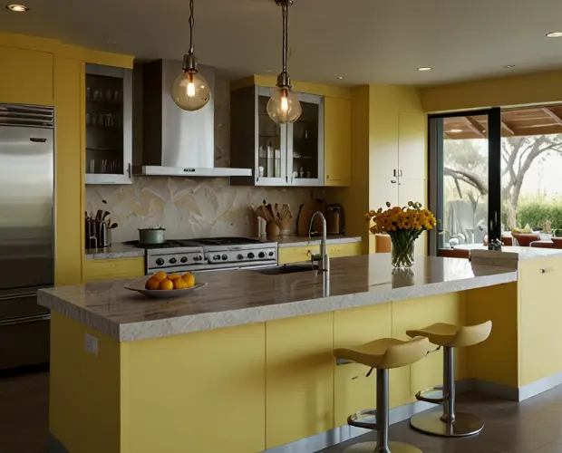 Light Yellow Kitchen Island