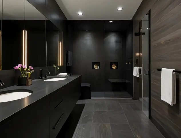 Luxury Interior Design with Matte Black Vanity