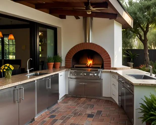 Outdoor Kitchen with Pizza Oven