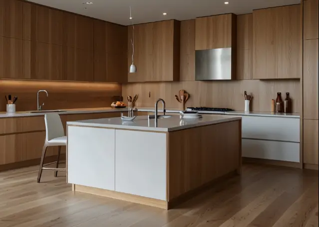 Modern Minimalist White Oak Cabinets