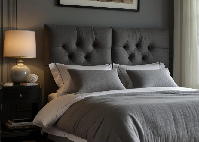 Soft Grey Fabric Headboard