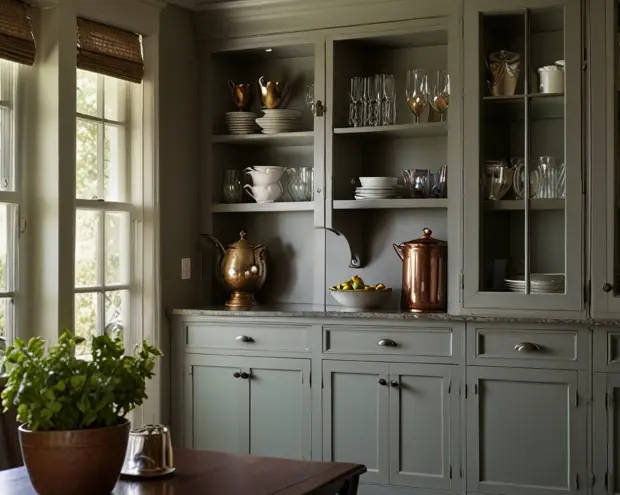 Traditional Elegance with Glass-Front Cabinets