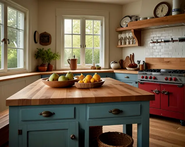 Butcher Block Countertops for Warmth