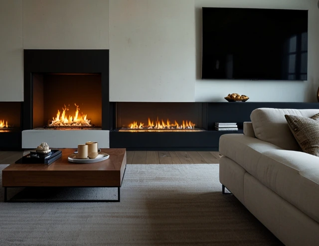 Modern Electric Fireplace with Clean Lines