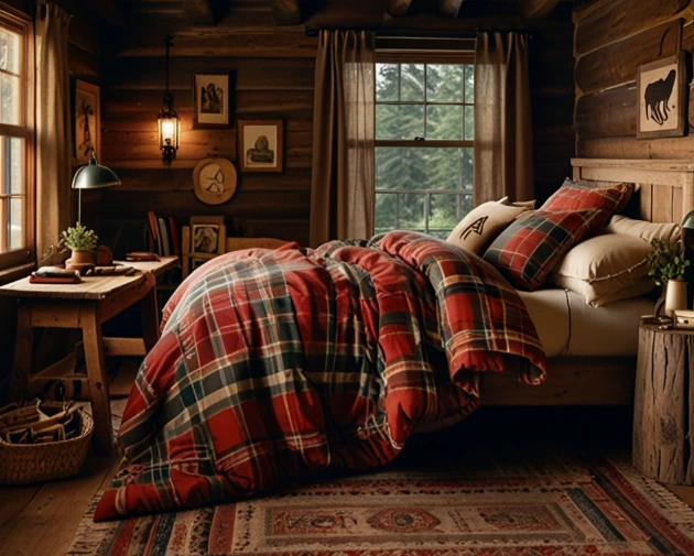 Plaid Bedding for a Rustic Touch