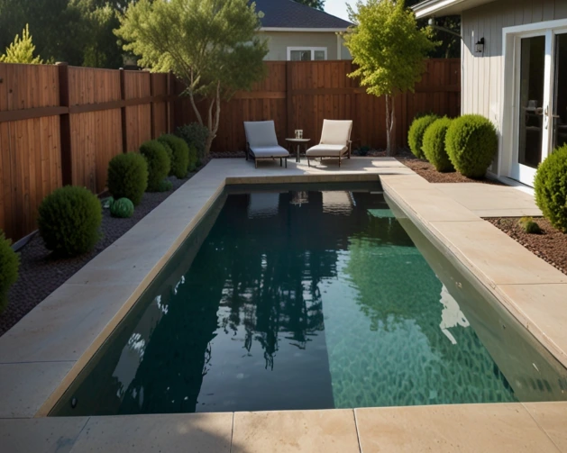 Corner Pool to Maximize Yard Space