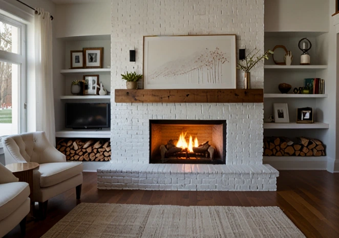 White Brick Fireplace for a Fresh Look