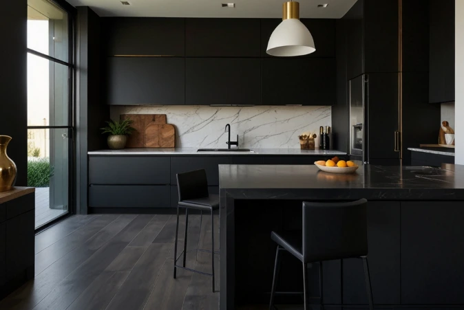 Matte Black Cabinets for a Modern Edge