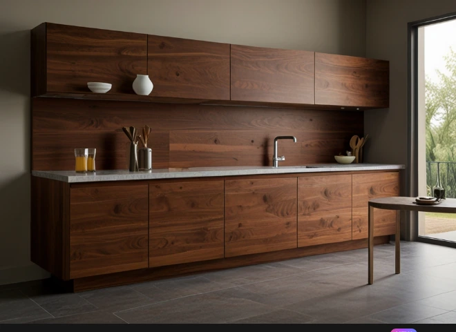 Floating Walnut Cabinets