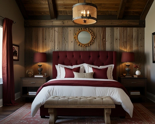 Rustic Charm with a Burgundy Twist