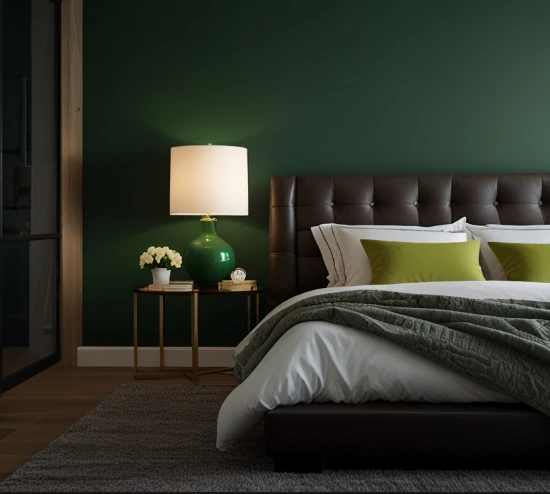 Add Depth with a Green Accent Wall