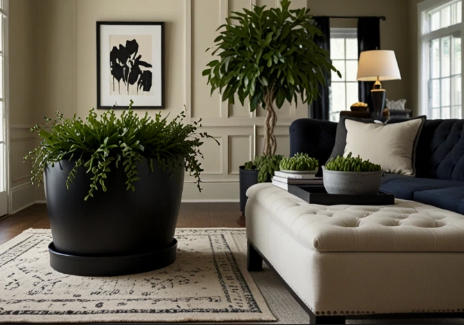 Add Greenery in Black Planters