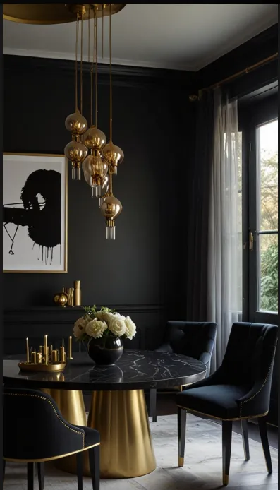 Chic Contrast with Black and Gold Accents