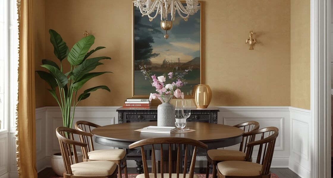 eclectic dining decor