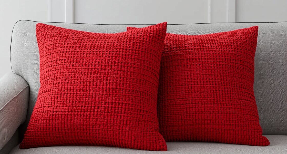 red throw pillows