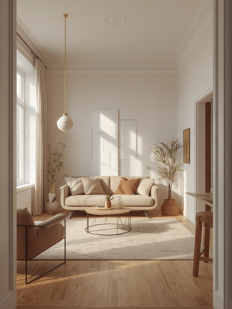 Neutral Minimalist Living Room