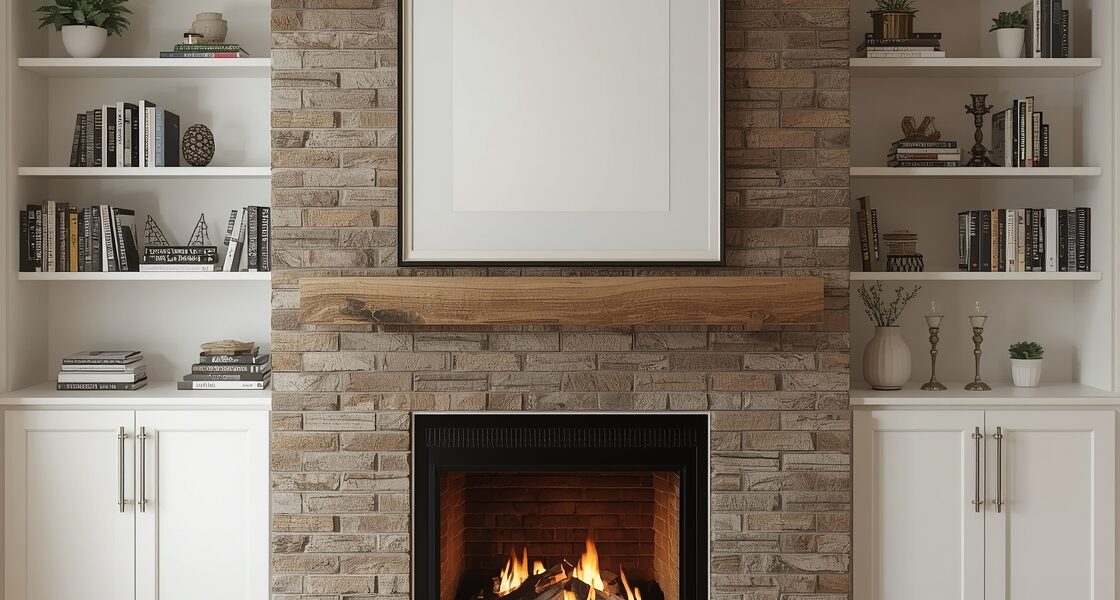 fireplace accent wall